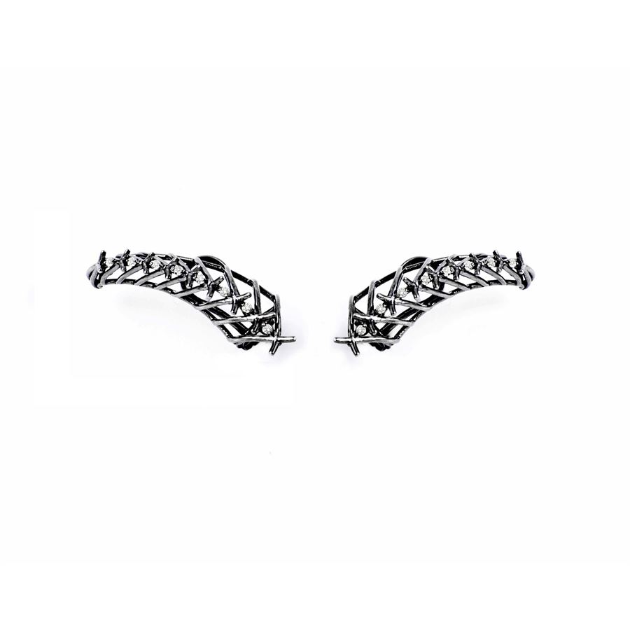 Black 'Cornucopia' earrings SPINAE | OR CRNCPAGN